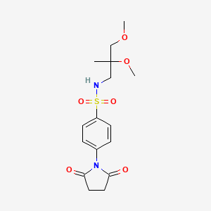 molecular formula C16H22N2O6S B2530532 N-(2,3-dimethoxy-2-methylpropyl)-4-(2,5-dioxopyrrolidin-1-yl)benzene-1-sulfonamide CAS No. 2034397-79-8