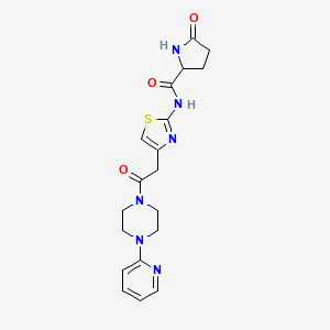 5-oxo-N-(4-(2-oxo-2-(4-(pyridin-2-yl)piperazin-1-yl)ethyl)thiazol-2-yl)pyrrolidine-2-carboxamide