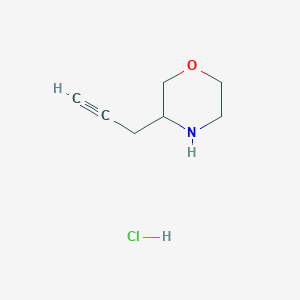 molecular formula C7H12ClNO B2530544 3-丙-2-炔基吗啉；盐酸盐 CAS No. 2375273-80-4