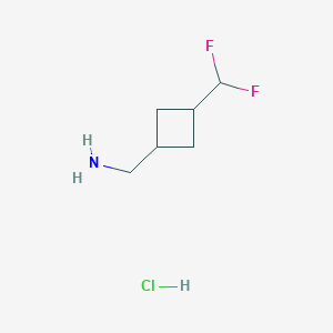 molecular formula C6H12ClF2N B2530547 [3-(Difluoromethyl)cyclobutyl]methanamine;hydrochloride CAS No. 2241128-85-6