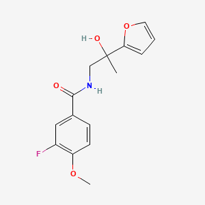 molecular formula C15H16FNO4 B2530552 3-fluoro-N-(2-(furan-2-yl)-2-hydroxypropyl)-4-methoxybenzamide CAS No. 1788676-23-2