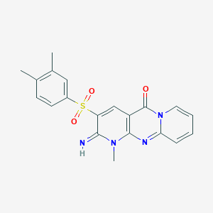 molecular formula C20H18N4O3S B2530555 3-((3,4-dimethylphenyl)sulfonyl)-2-imino-1-methyl-1H-dipyrido[1,2-a:2',3'-d]pyrimidin-5(2H)-one CAS No. 853753-18-1