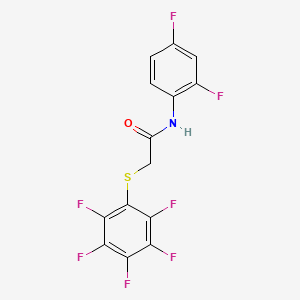 molecular formula C14H6F7NOS B2530556 N-(2,4-二氟苯基)-2-[(2,3,4,5,6-五氟苯基)硫烷基]乙酰胺 CAS No. 477320-63-1