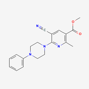 molecular formula C19H20N4O2 B2530559 5-氰基-2-甲基-6-(4-苯基哌嗪基)烟酸甲酯 CAS No. 306979-91-9