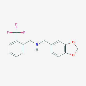 molecular formula C16H14F3NO2 B253056 1-(1,3-benzodioxol-5-yl)-N-[2-(trifluoromethyl)benzyl]methanamine 