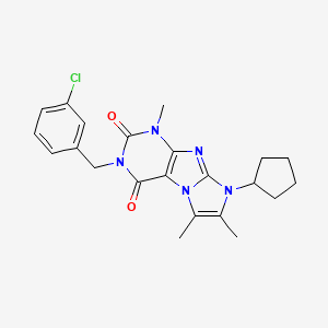 molecular formula C22H24ClN5O2 B2530564 3-(3-chlorobenzyl)-8-cyclopentyl-1,6,7-trimethyl-1H-imidazo[2,1-f]purine-2,4(3H,8H)-dione CAS No. 923559-32-4