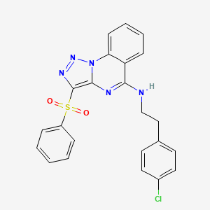 molecular formula C23H18ClN5O2S B2530572 3-(benzenesulfonyl)-N-[2-(4-chlorophenyl)ethyl]triazolo[1,5-a]quinazolin-5-amine CAS No. 866340-88-7