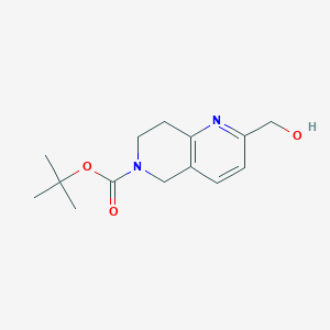 molecular formula C14H20N2O3 B2530581 tert-butyl 2-(hydroxymethyl)-7,8-dihydro-5H-1,6-naphthyridine-6-carboxylate CAS No. 1868106-31-3