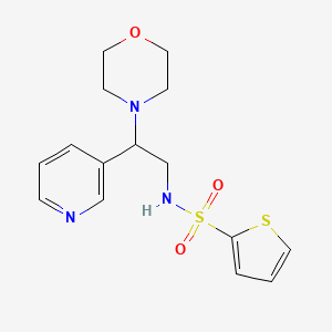 molecular formula C15H19N3O3S2 B2530591 N-(2-吗啉-2-(吡啶-3-基)乙基)噻吩-2-磺酰胺 CAS No. 863558-46-7