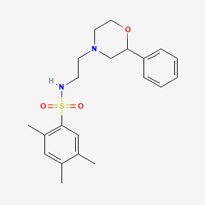 molecular formula C21H28N2O3S B2530592 2,4,5-trimethyl-N-(2-(2-phenylmorpholino)ethyl)benzenesulfonamide CAS No. 953917-69-6