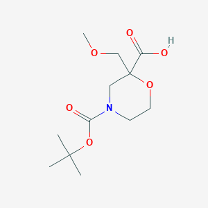 molecular formula C12H21NO6 B2530594 4-[(Tert-butoxy)carbonyl]-2-(methoxymethyl)morpholine-2-carboxylic acid CAS No. 2094626-33-0