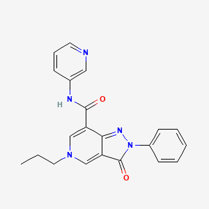 molecular formula C21H19N5O2 B2530600 3-oxo-2-phenyl-5-propyl-N-(pyridin-3-yl)-3,5-dihydro-2H-pyrazolo[4,3-c]pyridine-7-carboxamide CAS No. 921578-66-7
