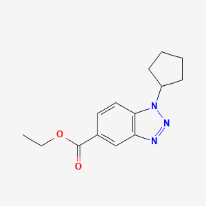 molecular formula C14H17N3O2 B2530601 Ethyl 1-cyclopentyl-1H-benzo[d][1,2,3]triazole-5-carboxylate CAS No. 1845706-36-6