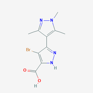 molecular formula C10H11BrN4O2 B2530606 4-溴-1',3',5'-三甲基-1H,1'H-[3,4'-联吡唑]-5-羧酸 CAS No. 1338077-65-8