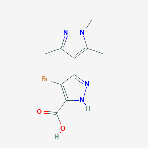 molecular formula C10H11BrN4O2 B2530606 4-ブロモ-1',3',5'-トリメチル-1H,1'H-[3,4'-ビピラゾール]-5-カルボン酸 CAS No. 1338077-65-8