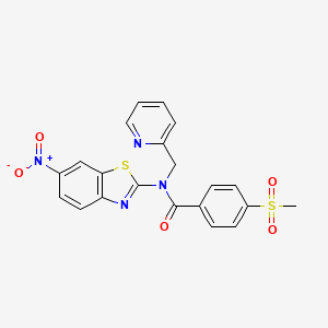molecular formula C21H16N4O5S2 B2530607 4-(methylsulfonyl)-N-(6-nitrobenzo[d]thiazol-2-yl)-N-(pyridin-2-ylmethyl)benzamide CAS No. 886939-27-1