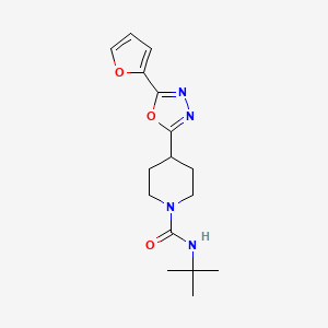molecular formula C16H22N4O3 B2530609 N-(叔丁基)-4-(5-(呋喃-2-基)-1,3,4-恶二唑-2-基)哌啶-1-甲酰胺 CAS No. 1170092-63-3