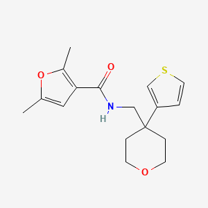 2,5-dimethyl-N-((4-(thiophen-3-yl)tetrahydro-2H-pyran-4-yl)methyl)furan-3-carboxamide