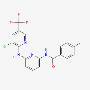 molecular formula C19H14ClF3N4O B2530616 N-(6-{[3-chloro-5-(trifluoromethyl)pyridin-2-yl]amino}pyridin-2-yl)-4-methylbenzamide CAS No. 477854-90-3