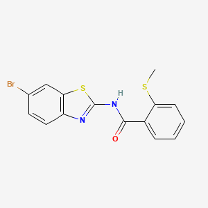 molecular formula C15H11BrN2OS2 B2530617 N-(6-bromobenzo[d]thiazol-2-yl)-2-(methylthio)benzamide CAS No. 896343-28-5