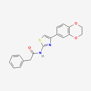 molecular formula C19H16N2O3S B2530620 N-[4-(2,3-二氢-1,4-苯并二噁英-6-基)-1,3-噻唑-2-基]-2-苯乙酰胺 CAS No. 888410-69-3