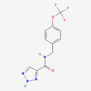 molecular formula C11H9F3N4O2 B2530632 N-(4-(trifluoromethoxy)benzyl)-1H-1,2,3-triazole-5-carboxamide CAS No. 1477950-64-3