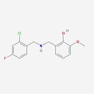 molecular formula C15H15ClFNO2 B2530633 2-{[(2-Chloro-4-fluorobenzyl)amino]methyl}-6-methoxyphenol CAS No. 1223882-40-3