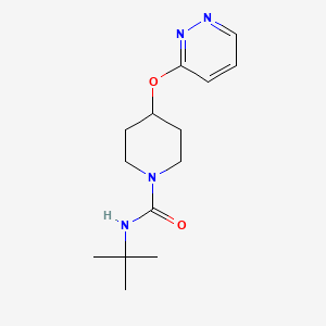 molecular formula C14H22N4O2 B2530635 N-(叔丁基)-4-(吡啶并嘧啶-3-氧基)哌啶-1-甲酰胺 CAS No. 1797957-99-3