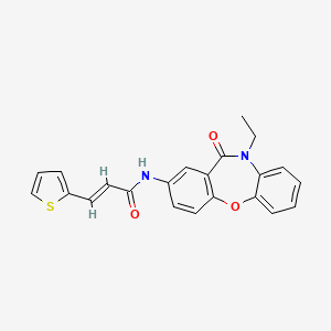 molecular formula C22H18N2O3S B2530647 (E)-N-(10-エチル-11-オキソ-10,11-ジヒドロジベンゾ[b,f][1,4]オキサゼピン-2-イル)-3-(チオフェン-2-イル)アクリルアミド CAS No. 1331448-17-9