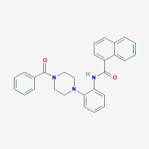 molecular formula C28H25N3O2 B253065 N-[2-(4-benzoyl-1-piperazinyl)phenyl]-1-naphthamide 