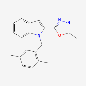 molecular formula C20H19N3O B2530652 1-[(2,5-dimetilfenil)metil]-2-(5-metil-1,3,4-oxadiazol-2-il)-1H-indol CAS No. 923233-27-6