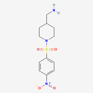 molecular formula C12H18ClN3O4S B2530654 [1-(4-Nitrobenzenesulfonyl)piperidin-4-yl]methanamine CAS No. 1795395-15-1