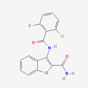 molecular formula C16H10ClFN2O3 B2530656 3-(2-氯-6-氟苯甲酰胺)苯并呋喃-2-甲酰胺 CAS No. 898373-28-9