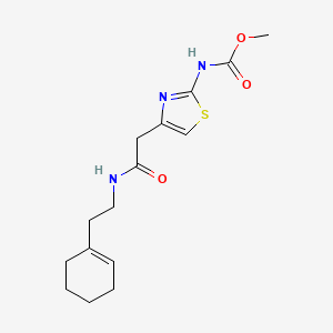 molecular formula C15H21N3O3S B2530658 4-(2-((2-(环己-1-烯-1-基)乙基)氨基)-2-氧代乙基)噻唑-2-基)氨基甲酸甲酯 CAS No. 946235-69-4