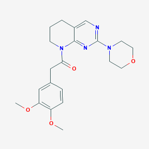 molecular formula C21H26N4O4 B2530661 2-(3,4-dimethoxyphenyl)-1-(2-morpholino-6,7-dihydropyrido[2,3-d]pyrimidin-8(5H)-yl)ethan-1-one CAS No. 2176201-97-9