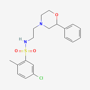 molecular formula C19H23ClN2O3S B2530664 5-chloro-2-methyl-N-(2-(2-phenylmorpholino)ethyl)benzenesulfonamide CAS No. 954048-78-3