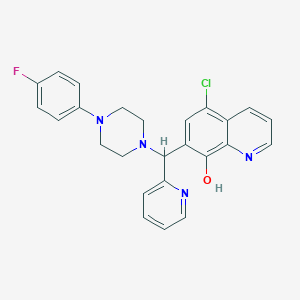 molecular formula C25H22ClFN4O B2530666 5-Chloro-7-{[4-(4-fluorophenyl)piperazin-1-yl](pyridin-2-yl)methyl}quinolin-8-ol CAS No. 371124-79-7
