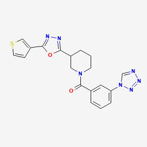 molecular formula C19H17N7O2S B2530668 (3-(1H-tetrazol-1-yl)phenyl)(3-(5-(thiophen-3-yl)-1,3,4-oxadiazol-2-yl)piperidin-1-yl)methanone CAS No. 1797736-49-2