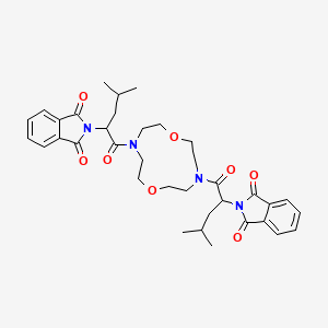 molecular formula C36H44N4O8 B2530671 2-[1-[10-[2-(1,3-Dioxoisoindol-2-yl)-4-methylpentanoyl]-1,7-dioxa-4,10-diazacyclododec-4-yl]-4-methyl-1-oxopentan-2-yl]isoindole-1,3-dione CAS No. 324014-08-6