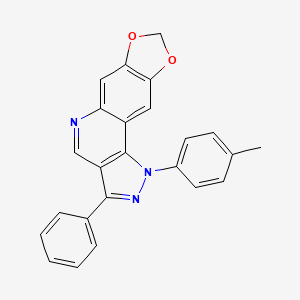 molecular formula C24H17N3O2 B2530672 3-phenyl-1-(p-tolyl)-1H-[1,3]dioxolo[4,5-g]pyrazolo[4,3-c]quinoline CAS No. 901264-83-3