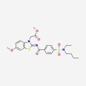 (Z)-methyl 2-(2-((4-(N-butyl-N-ethylsulfamoyl)benzoyl)imino)-6-methoxybenzo[d]thiazol-3(2H)-yl)acetate