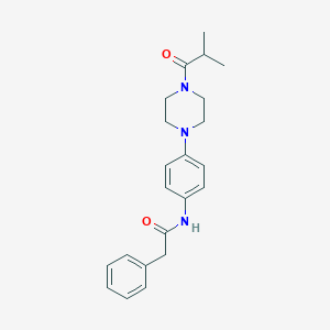 molecular formula C22H27N3O2 B253068 N-[4-(4-isobutyryl-1-piperazinyl)phenyl]-2-phenylacetamide 