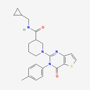 molecular formula C23H26N4O2S B2530680 6-fluoro-4-(4-phenoxyphenyl)-2-(pyrrolidin-1-ylcarbonyl)-4H-1,4-benzothiazine 1,1-dioxide CAS No. 1112307-04-6