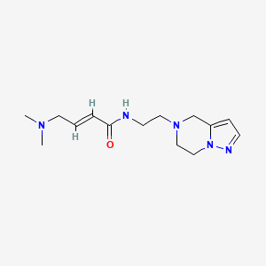 molecular formula C14H23N5O B2530691 (E)-N-[2-(6,7-Dihydro-4H-pyrazolo[1,5-a]pyrazin-5-yl)ethyl]-4-(dimethylamino)but-2-enamide CAS No. 2411337-56-7