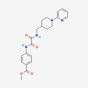 molecular formula C21H24N4O4 B2530692 4-(2-氧代-2-(((1-(吡啶-2-基)哌啶-4-基)甲基)氨基)乙酰氨基)苯甲酸甲酯 CAS No. 1235292-96-2