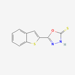 molecular formula C10H6N2OS2 B2530694 5-(1-Benzothiophen-2-yl)-1,3,4-oxadiazole-2-thiol CAS No. 1248733-15-4