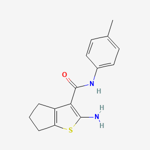 molecular formula C15H16N2OS B2530701 2-氨基-N-(4-甲基苯基)-5,6-二氢-4H-环戊[b]噻吩-3-甲酰胺 CAS No. 329066-87-7