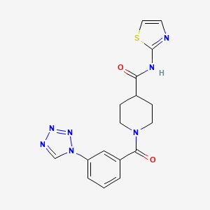 molecular formula C17H17N7O2S B2530702 1-(3-(1H-tetrazol-1-yl)benzoyl)-N-(thiazol-2-yl)piperidine-4-carboxamide CAS No. 1226458-38-3