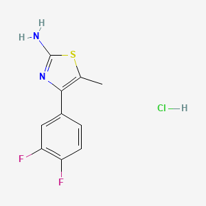 molecular formula C10H9ClF2N2S B2530709 4-(3,4-Difluorophenyl)-5-methyl-1,3-thiazol-2-amine;hydrochloride CAS No. 2460749-56-6