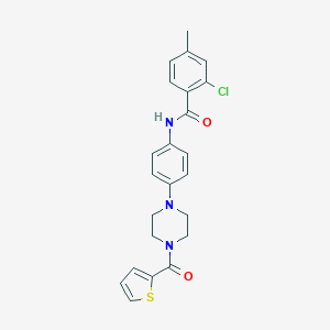 molecular formula C23H22ClN3O2S B253071 2-chloro-4-methyl-N-{4-[4-(2-thienylcarbonyl)-1-piperazinyl]phenyl}benzamide 